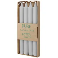 Richard Wenzel PURE, NATURAL WAX, Stabkerzen, Silbergrau, WENZEL, 250/23