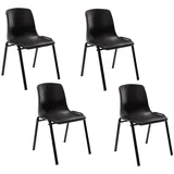 CLP Stuhl, Schwarz, Metall, 47x76x52 cm, Esszimmer, Stühle, Esszimmerstühle, Vierfußstühle