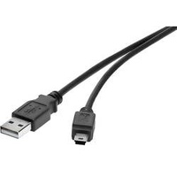 Renkforce USB 2.0 USB-A Stecker, USB-Mini-B Stecker 0.30m Schwarz