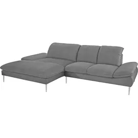 W.Schillig Ecksofa »enjoy&MORE, Designsofa, elegant und bequem, L-Form«, mit Sitztiefenverstellung, Füße silber matt, Breite 310 cm grau