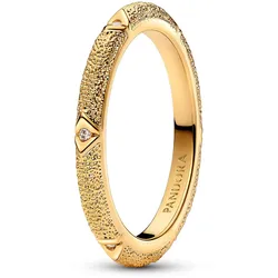 Pandora 163322C01 Ring für Damen Struktur & Steine Goldfarben, 58/18,5
