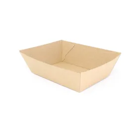 emissimo Pappschalen für TAPAS, Snacks, Fingerfood und Pommes, braun, Einwegschalen 131 x 91 x 50 mm  500 Stück