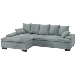 Ecksofa MR. COUCH "Haiti II, L-Form", silber, B:280cm H:87cm T:180cm, Dolce (100% Polyester), Sofas, Wahlweise mit Kaltschaum, Bett, Bettkasten