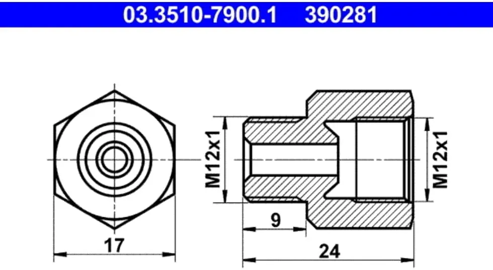 ATE 03.3510-7900.1 Adapter, Bremsleitung