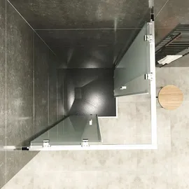 iflair i-flair Schiebetür Duschkabine 80x80x190 cm aus satiniertem 6 mm Sicherheitsglas - Dk77