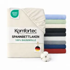 Komfortec Spannbettlaken Jersey 90 x 200 - 140 x 200 - 160 x 200 - 180 x 200 cm Ecru 1 St.