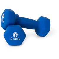 AFH Webshop Gymnastikhanteln | Hanteln | NEOPRENE | Kurzhanteln | Paar | 2 x 2,0 kg | dunkel-blau