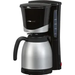 Clatronic KA 3328 Tropfkaffeemaschine, 2 Thermoskannen, 8 bis 10 Tassen 1 L, herausnehmbarer Filter, Anti-Tropf-Ventil, 870 W, schwarzes Tuch