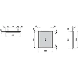 Laufen Frame 25 Spiegel ohne Beleuchtung, 700x25x600,