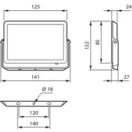 Philips Außenstrahler Metall 4,0 cm inkl. LED-Lampe 20 W schwarz