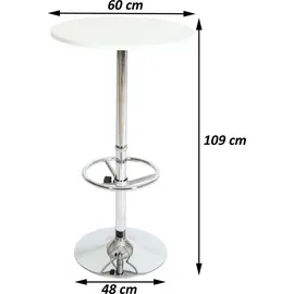 Mendler Bartisch Bari Ø60 cm höhenverstellbar Schwarz