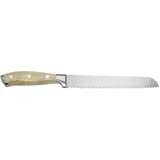 APS Brotmesser 34 cm Braun, Wellenschliff, Edelstahlklinge, Griff aus Buchenholz