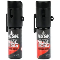Pfefferspray VESK Police RSG Breitstrahl 15 ml mit seitlichem Clip - Premium Lady Pfefferspray OC EXTREM STARK - hochwertig und diskret (2 Stück)