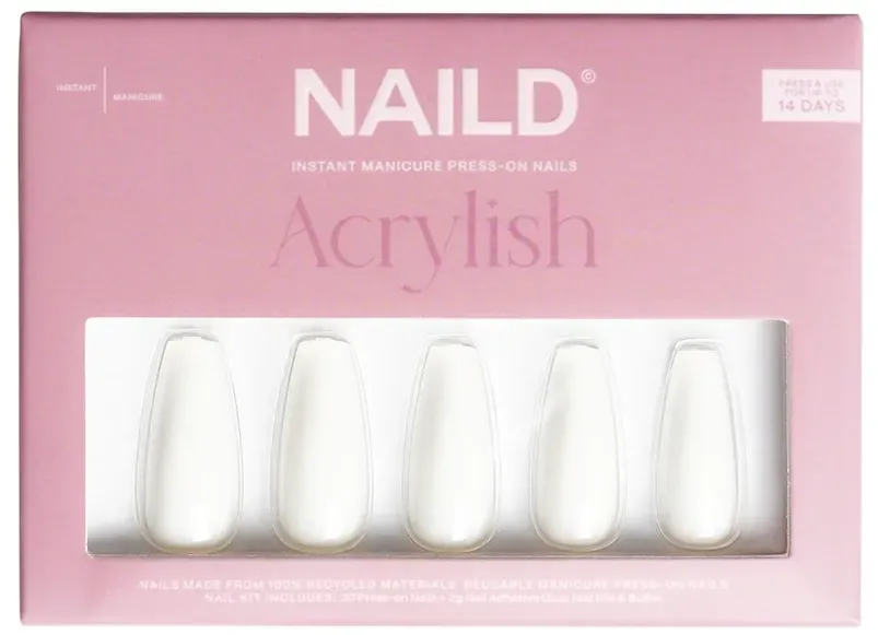 NAILD White Acrylish Extra Long Kunstnägel & Nageldesign   White Extra Long