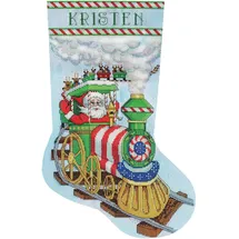 Design Works Crafts Kreuzstich Stickpackung Weihnachtsstrumpf Zug des Weihnachtsmanns, Zählmuster