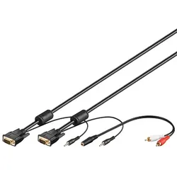 Goobay SVGA Audio Cable - 3m, 3 m, VGA (D-Sub), VGA (D-Sub), Schwarz, Audio 3.5