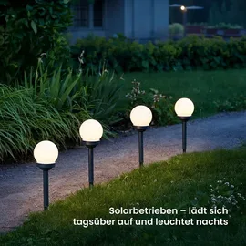STAR Solarleuchte Kunststoff 27 x 10 cm 4er Set weiß