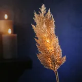 MARELIDA LED Zweig Pampasgras leuchtend Herbstdeko Winterdeko Deko Timer für Innen braun