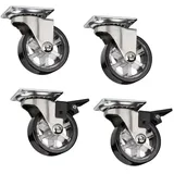 SO-TECH® Möbelrolle RAPID Design Lenkrolle, (4-St), Ø 50 mm schwarz, 2 Stück mit Bremse, 2 Stück ohne Bremse schwarz Ø 5 cm
