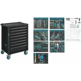 HAZET Werkstattwagen Assistent 179N-8-RAL7021/300 Schubladen flach: 7 x 77 x 522 x 398 mm Schubladen hoch: 1 x 162 x 522 x 398 mm Anzahl Werkzeuge: 300