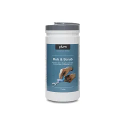 Plum Rub & Scrub Reinigungstücher für den Einsatz ohne Wasser 5272 , 1 Spenderdose = 75 Tücher, Maße: 200 x 250 mm