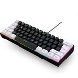 Snpurdiri 60% Percent Gaming Tastatur, Ergonomische Kleine Mini Gaming Tastatur, Silent Compact RGB Tastatur für Windows, PC, Laptop, Gaming (61 Tasten, Weiß-Schwarz)