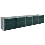 vidaXL Garten-Hochbeet verzinkter Stahl rechteckig 400 x 80 x 77 cm Grün