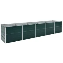 vidaXL Garten-Hochbeet verzinkter Stahl rechteckig 400 x 80 x 77 cm Grün