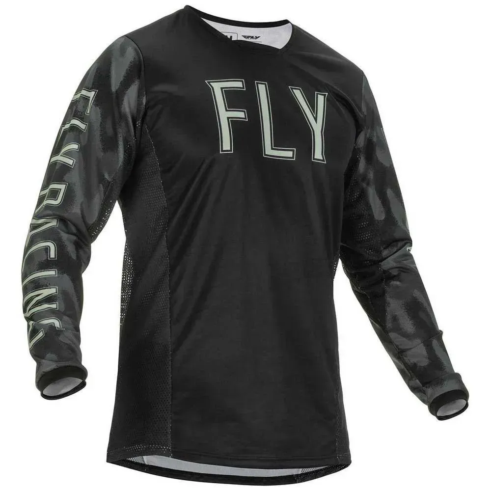 Fly Racing Mx Kinetic S.etactic Langarm-trikot - Black / Grey / Camo - S