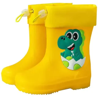 LOIJMK Gummistiefel Kinder Wasserdicht Stiefel Regenschuhe Rutschfest Wasserdicht Kinderstiefel mit Schnürung Hohe Regenstiefel Outdoor Stiefel Gartenschuhe für Jungen und Mädchen Gummistiefel - 27 EU