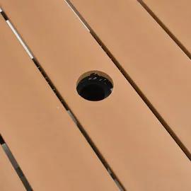 vidaXL Gartentisch mit Schirmloch 58,9 x 58,5 x 46,5 cm Braun