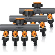 Brandson 4-Wege Wasserverteiler 3er-Set orange/schwarz