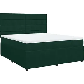 vidaXL Boxspringbett 180 x 200 cm Dunkelgrün