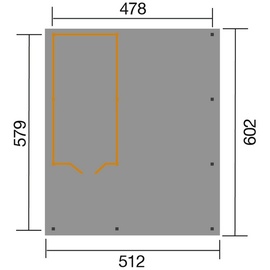 Weka Carport mit Geräteraum 607 Gr. 3 4,78 x 5,79 m kdi