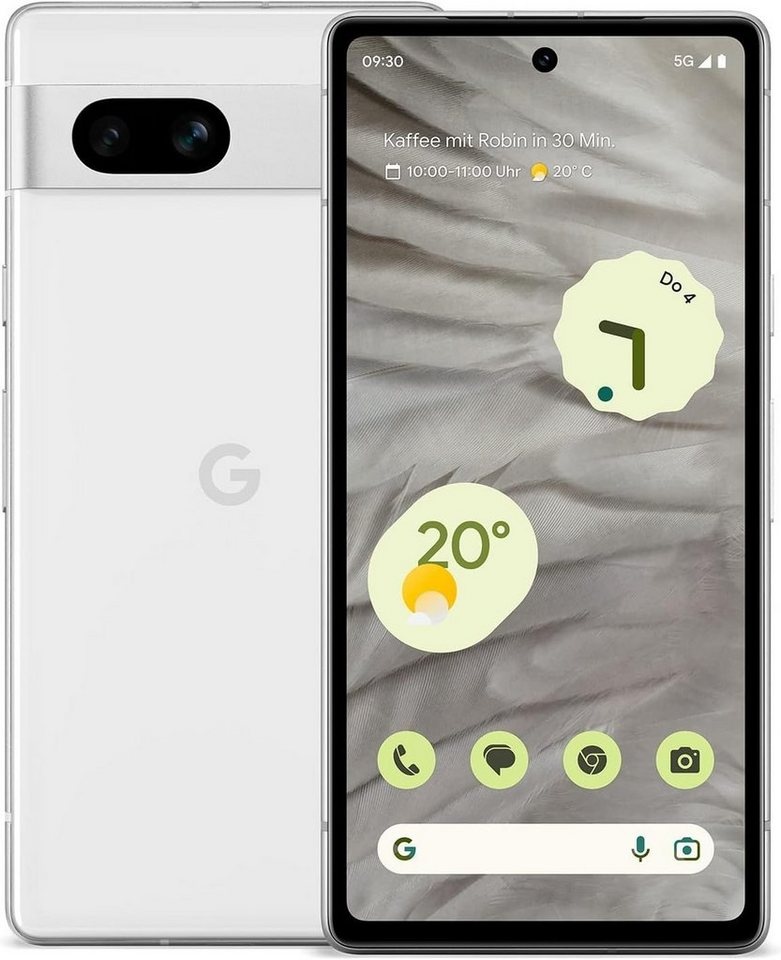 Google Pixel 7a - Dual Sim - 5G - ohne Simlock - Android Smartphone (15,20 cm/6.1 Zoll, 128 GB Speicherplatz, 64 MP Kamera, Dual Kamera Handy) weiß