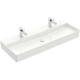 Villeroy & Boch Memento 2.0 Waschtisch 120 x 47 cm, Weiß alpin mit 2 Hahnlöchern, ohne Überlauf