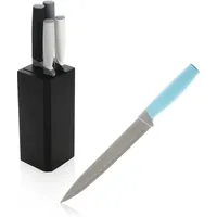 COM-FOUR® 5-teiliges Messerset mit Halterung - Messer aus Edelstahl