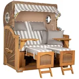 Mr. Deko Strandkorb Düne Grande Bullauge Teak PE Banana Dessin 513