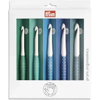 Prym 218441 Wollhäkelnadel Set 7,0 mm - 12,0 mm, prym.ergonomics, Kunststoff, ergonomischer Griff