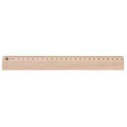 Metrie, Scholar-M25, Holzlineal, 1 abgeschrägte Kante,einseitige mm Skala, mit Aufhängebohrung, 25 cm abgeschrägte Kanten: einseitig