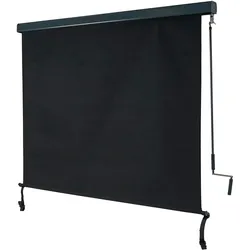 Mendler Vertikalmarkise HWC-F42, Senkrechtmarkise Sichtschutz Außenrollo Rollo, UV-Schutz 50 Stoff ~ 250x180cm, schwarz