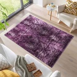 Teppich AYYILDIZ TEPPICHE "ELITE 8801", lila, B:120cm H:6mm L:170cm, Polyester, Teppiche, Pflegeleicht / Strapazierfähig / Trend Colors