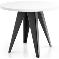 WFL GROUP Esstisch Arlo, Modern Rund Tisch mit pulverbeschichteten Metallbeinen weiß