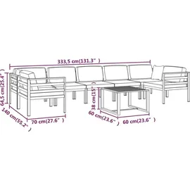 vidaXL Modell 5 Loungeset Aluminium anthrazit