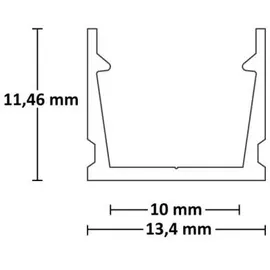 Fiai IsoLED SURF10 LED-Profil Aluminium schwarz RAL 9005 200cm
