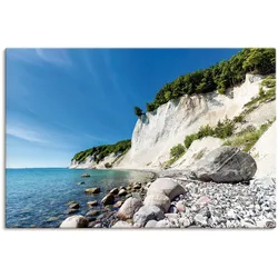 Leinwandbild ARTLAND "Kreidefelsen auf der Insel Rügen 2", blau (farbe bild(er): blau), B:30cm H:20cm T:1,8cm, Canvas, Leinwand, Bilder, auf Keilrahmen gespannt