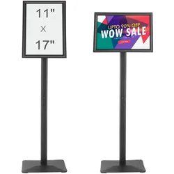 VEVOR Informationsständer mit Metallsockel 420 x 297 mm Infoständer Verstellbarer Blickwinkel per Drehknopf Posterständer, Robuster Bodenstehender Schilderhalter Aufsteller für Displays, Werbung