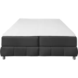 Home Affaire Boxspringbett HOME AFFAIRE "Salo", grau (anthrazit), B:206cm L:206cm, Komplettbetten, Boxspringbett, Ohne Kopfteil, inkl. Topper, auch in Überlänge 220 cm