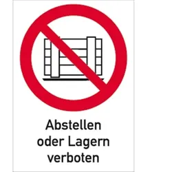 Schild Abstellen oder Lagern verboten, Kombischild, Alu, 262x371 mm