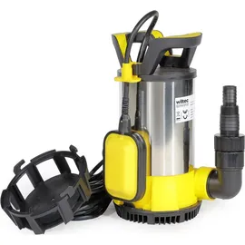 Wiltec 3 in 1 Flachsaugpumpe Edelstahl 1100 W 18000 l/h